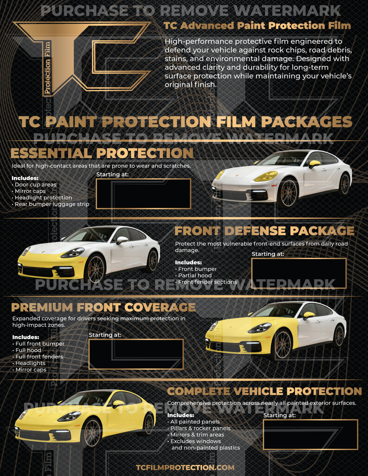 TC Paint Protection Film Package Display Template