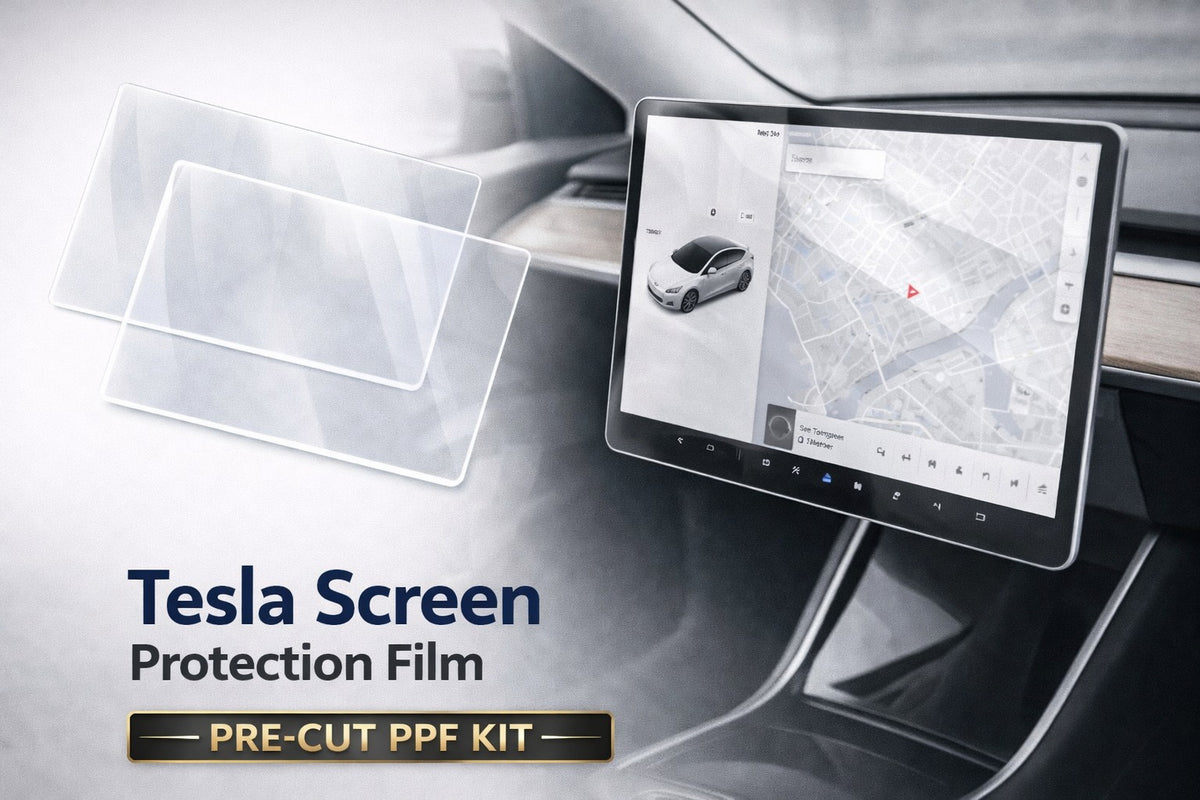 Tesla Screen Protection Film – Pre-Cut PPF Kit for Scratch, Glare & Fingerprint Protection (Includes 4 Units)