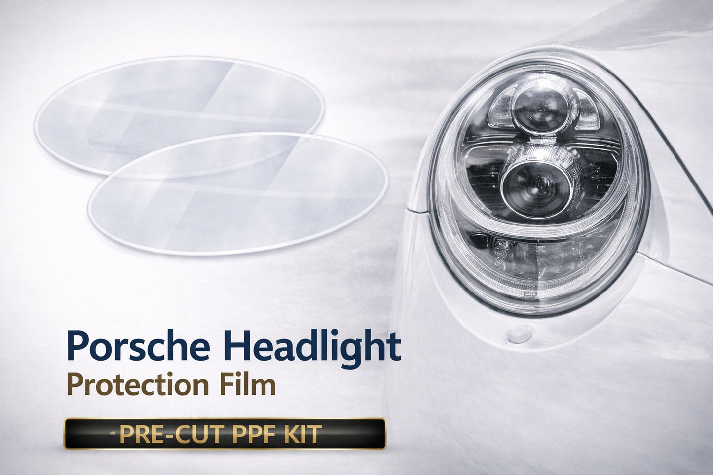 Porsche Headlight Paint Protection Film – Pre-Cut PPF Kit for Rock Chip & UV Protection (1 Pair)